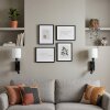 Turil LED wall reading light set of 2, couch wall lamp with white fabric shade
