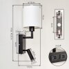 Turil LED wall reading light set of 2, couch wall lamp with white fabric shade