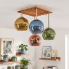 Koyoto 4-light globe ceiling light with slatted square canopy, E14 sockets