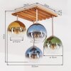 Globe light Koyoto with four colourful glass shades, ø 15 cm, for the dining table