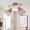 Keldor ceiling spotlight with cage shades, 2-light adjustable retro spot bar