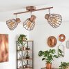 Keldor retro 3-light ceiling spotlight with adjustable cage-style shades, E27