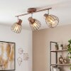 Keldor retro 3-light ceiling spotlight with adjustable cage-style shades, E27
