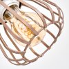 Keldor retro 3-light ceiling spotlight with adjustable cage-style shades, E27