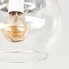 Koyoto 5-light ceiling light with globe shades, slatted canopy, E14, modern boho