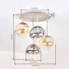 Gastor round globe ceiling light with 4 spherical shades, Ø 38 cm, E14