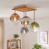 Gastor 4-light ceiling light with spherical shades, boho retro for living room