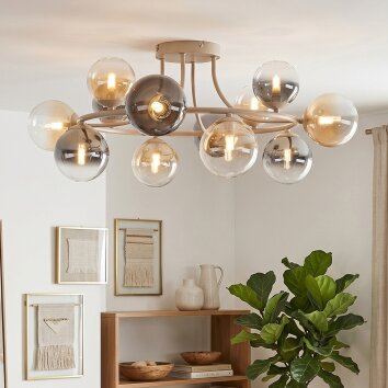 Chehalis globe ceiling light, 12-light round ceiling lamp, 76 cm diameter