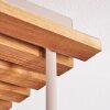 Modern globe light Gastor with 4 smoke-coloured glass shades and slatted wood canopy