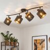 Tallaboa 4-light ceiling light, adjustable spot heads with lattice shades