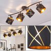 Opatija ceiling spotlight with 4 separately rotating spot heads, cross-line shades