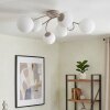 Chehalis globe ceiling light, 6-light G9, Ø 58 cm, retro modern design