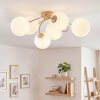 Chehalis globe ceiling light, 6-light semi-flush ceiling light, ø 64 cm