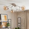Chehalis 6-light ceiling light with globe shades, Ø 58 cm, modern retro style