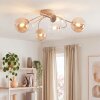 Chehalis 6-light ceiling light with globe shades, Ø 58 cm, modern retro style