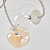 Chehalis 6-light ceiling light with globe shades, Ø 58 cm, modern retro style