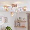 Chehalis globe ceiling light, 6-light G9 ceiling lamp, Ø 58 cm, retro style