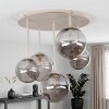 Chehalis 5-light globe ceiling light, round retro ceiling lamp for living room