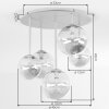 Chehalis globe ceiling light, 5-light round ceiling lamp for dining room, G9, ø 45 cm