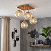 Koyoto 4-light ceiling light with globe shades, vintage boho living room lamp