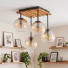 Koyoto semi-flush ceiling light, 4-light globe shades with slatted canopy, E14