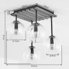 Koyoto semi-flush ceiling light, 4-light globe shades with slatted canopy, E14