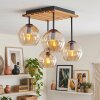 Koyoto 4-light ceiling light with globe shades, E14, retro style, 33.5 cm