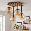 Koyoto 4-light ceiling light with globe shades, E14, retro style, 33.5 cm