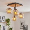 Koyoto 4-light ceiling light with globe shades, E14, retro style, 33.5 cm
