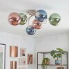 Chehalis 6-light globe ceiling light, retro flush ceiling fixture, G9, ø 64 cm