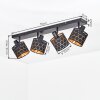 Alsen 4-light ceiling spotlight with rotatable honeycomb shades, modern