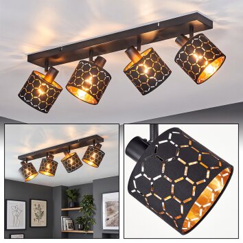 Alsen 4-light ceiling spotlight with rotatable honeycomb shades, modern