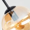 Cluster ceiling light Koyoto, 4 glass shades in amber, chrome and smoke