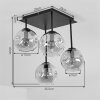 Ripoll 4-light ceiling light with globe shades, modern vintage ceiling fixture