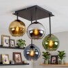 Koyoto 4-light ceiling light with globe shades, modern retro ceiling lamp