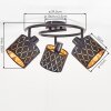 Alsen 3-light ceiling spotlight with rotatable spot heads, vintage patterned shades