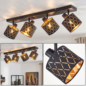 Alsen 4-light ceiling spotlight, adjustable ceiling light with lattice shades