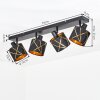 Opatija adjustable ceiling spotlight, 4-light track bar with geometric patterned shades