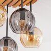 Boho Style Globe light Koyoto with four clustered amber and smoke-coloured glass shades