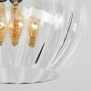Koyoto glass globe ceiling light, 4-light ribbed glass shade for living room