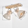 Sand-coloured Scandinavian Wooden Ceiling Spotlight Orny, 2-light, rotatable heads