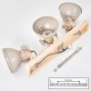 Boho 3-Light Ceiling Spotlight Orny with Rectangular Wooden Beam and Rotating Heads