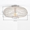 Round Scandinavian ceiling light Oravi with sand-coloured ribbed metal cage shade