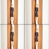 Scandinavian floor lamp Sernadelo, Ecru fir-wood column with wavy cutout, four E27 sockets