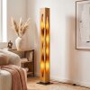 Boho Style Floor Lamp Sernadelo with sculptural wooden panels and 4 exposed E27 sockets