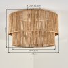 Boho Style Ceiling Light Tamir, Brown fixture with Two-Tier Ecru Rope Shade, E27 Socket