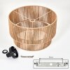 Boho Style Ceiling Light Tamir, Brown fixture with Two-Tier Ecru Rope Shade, E27 Socket