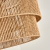 Boho Style Ceiling Light Tamir, Brown fixture with Two-Tier Ecru Rope Shade, E27 Socket