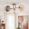 Modern cluster ceiling light Koyoto with three smoke, amber and clear glass shades