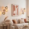 Modern three-light wall light Koyoto with smoke and amber glass shades, 2-piece set